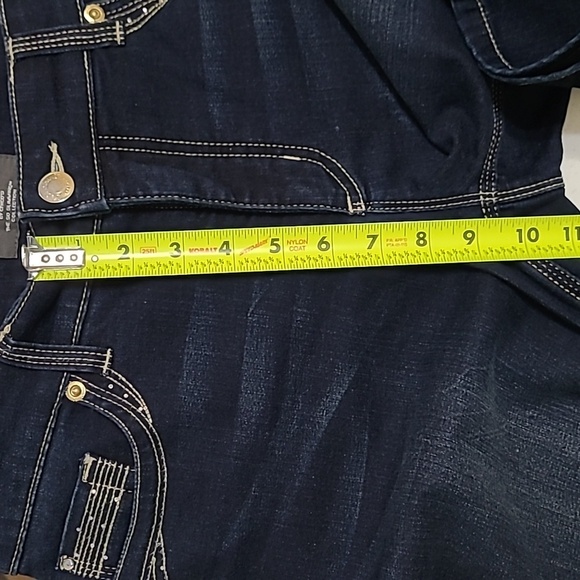 Chico's Dark Blue Crop Jeans with Embellishments size 0.5 (6) - Picture 8 of 10